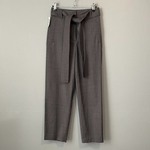 New Aritzia Wilfred Jallade Wool Blend Tie Crop Trouser Charcoal 0 $148 - Picture 2 of 8